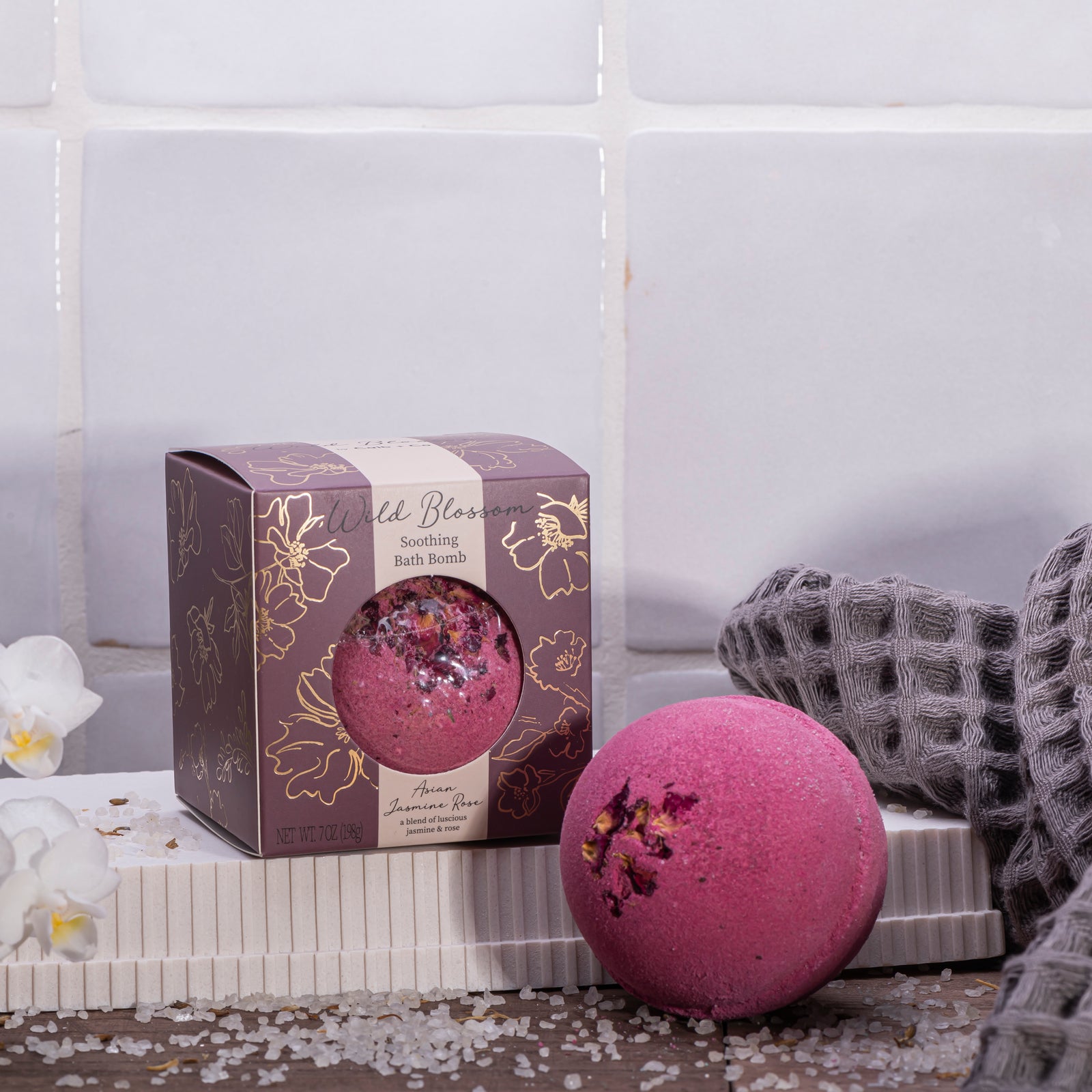 Wild Blossom Soothing Bath Bomb - Asian Jasmine Rose – Cait + Co
