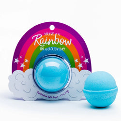 Rainbow Illustrated Bath Bomb made by Cait + Co in the USA