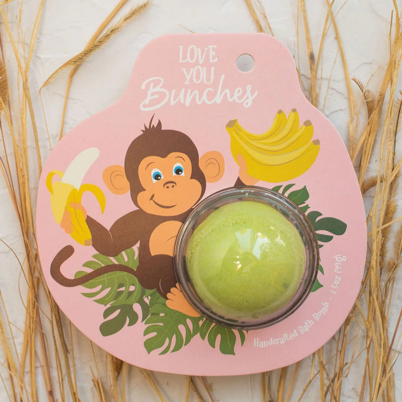 Monkey Bath Bomb for boys and girls, made by Cait & Co in the USA